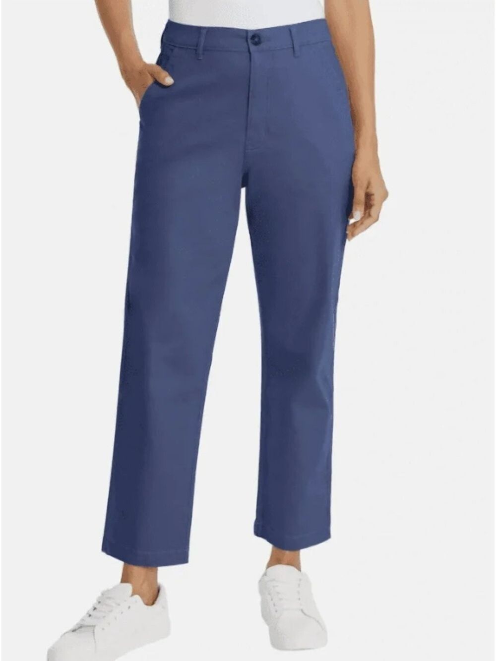 NWT G.H. Bass & Co. Women Chino Ankle Pants, Blue - Size 8